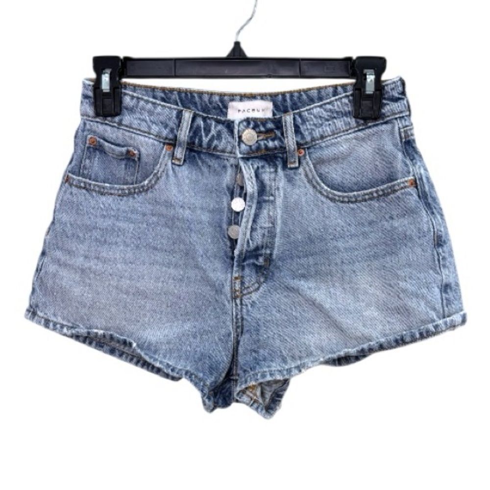 PacSun Light Wash High-Rise Festival Denim Shorts Size 26